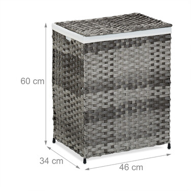 Relaxdays Wäschekorb Rattan-Optik 90 L