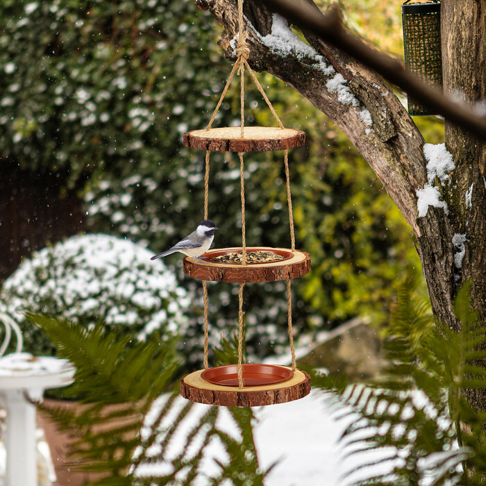 Relaxdays Vogelfutterstation mit 2 Schalen