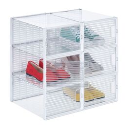 Relaxdays 6er Set Schuhboxen volltransparent