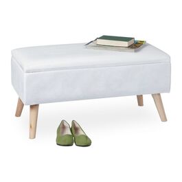 Relaxdays Samt Sitzbank mit Stauraum