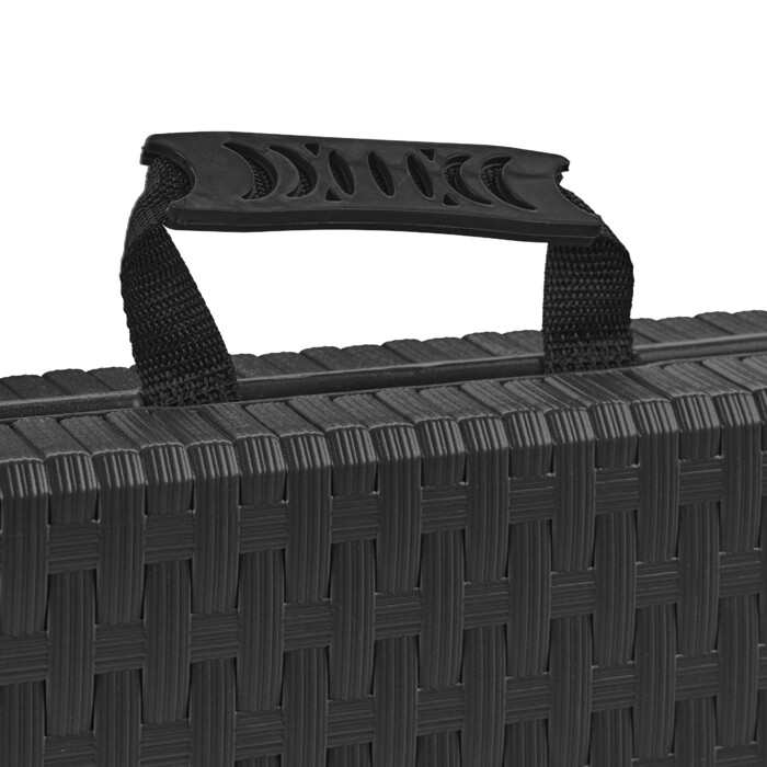 Relaxdays Gartentisch in schwarzer Rattan-Optik
