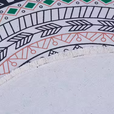 Relaxdays Runder Teppich mit Mandala-Design
