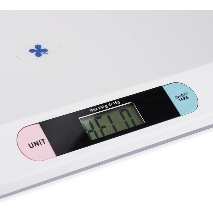 Relaxdays Digitale Babywaage, Säuglingswaage bis 20 kg, inkl. Batterien & USB-Kabel, Stillwaage, Kleintierwaage, weiß
