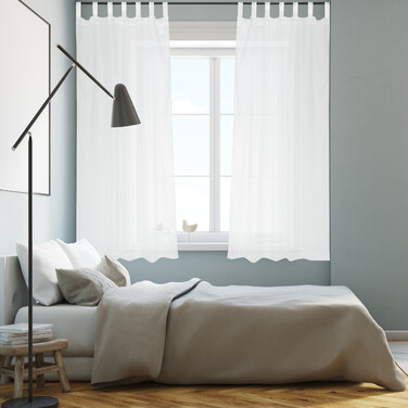 Relaxdays Gardinen 2er Set weiß