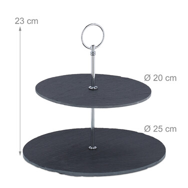 Relaxdays Schiefer Etagere 2 Etagen