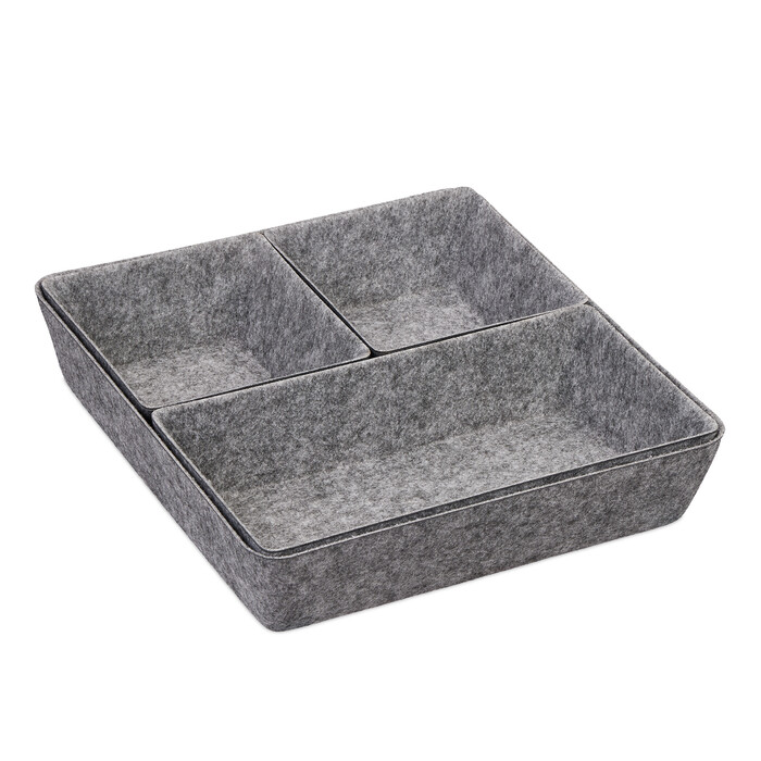 Relaxdays 4-teiliger Schubladen Organizer Filz