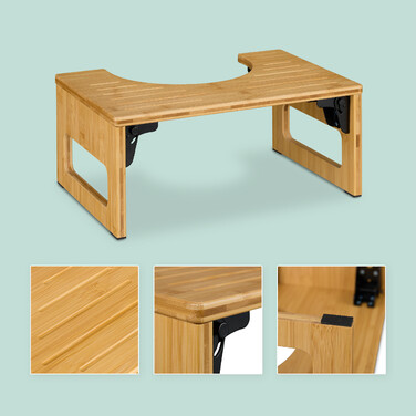 Relaxdays Klappbarer Toilettenhocker aus Bambus