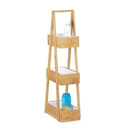 Relaxdays Bambus Badregal mit 3 Ablagen