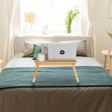 Relaxdays Klappbarer Laptoptisch aus Bambus
