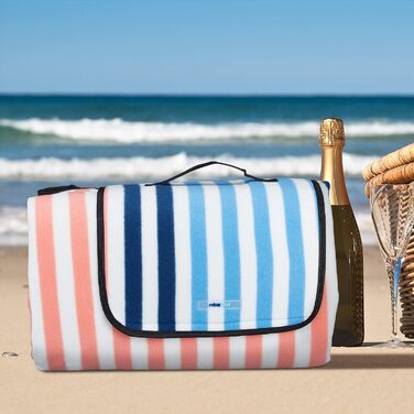 Relaxdays Picknickdecke, XXL, 200 x 300 cm, weiche Fleecedecke, wasserdicht und wärmeisolierend, Strandunterlage, bunt, 80% Polyester 10% Aluminium 10% Schaumstoff 200 x 300 cm Bunt