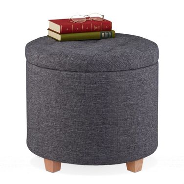 Relaxdays Runder Sitzhocker mit Stauraum