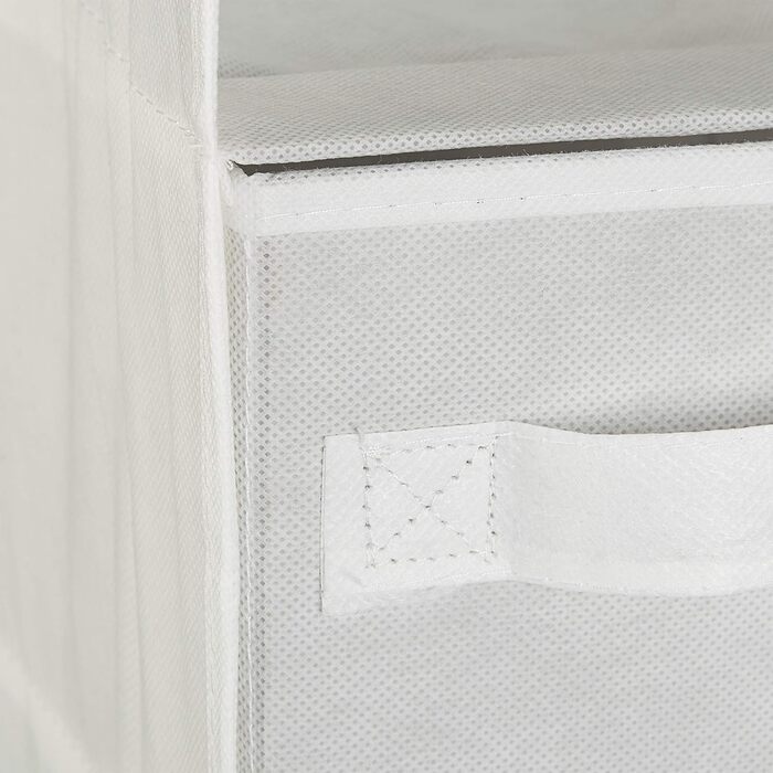 Relaxdays Hängeregal Stoff, 6 Fächer, 2 Schübe, für Kleiderschrank, HBT: ca. 82x14,5x30 cm, Weiß