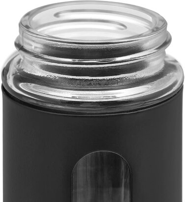 Relaxdays Gewürzstreuer, 12er Set, 3 Streugrade, Gewürze & Kräuter, Gewürzgläser, 90 ml, Glas, Edelstahl, schwarz/Silber