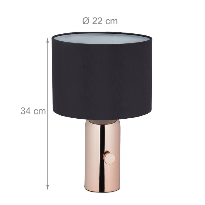 Relaxdays Dimmbare Nachttischlampe