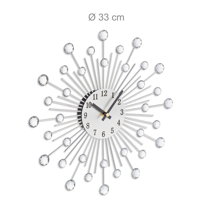 Relaxdays Wanduhr Diamant Ø 33 cm