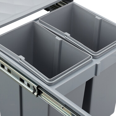 Relaxdays Einbaumülleimer Grau Deluxe 4x8L