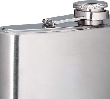 Relaxdays Flachmann XXL aus Edelstahl, Riesen Flachmann mit 1,8l Fassungsvolumen, klassisches Flachmann-Design, silber