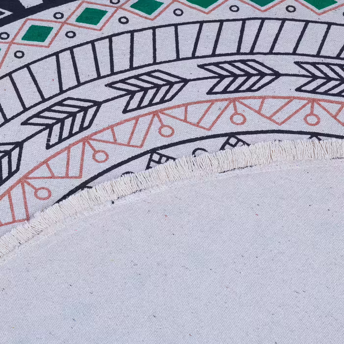 Relaxdays Runder Teppich mit Mandala-Design