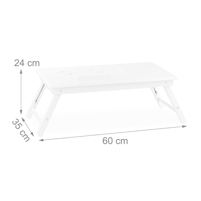 Relaxdays Bambus Laptoptisch weiß