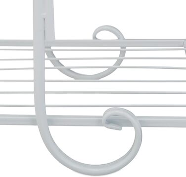 Relaxdays Blumenregal Metall, Vintage, 75x56x23 cm, Blumentreppe 5 Ablagen, Eisen (Weiß)