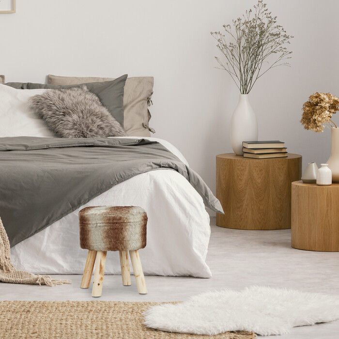 Relaxdays Fellhocker rund