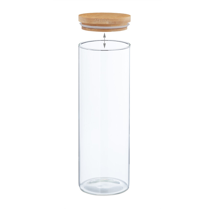 Relaxdays 3er Set Vorratsgläser mit Deckel 1600 ml