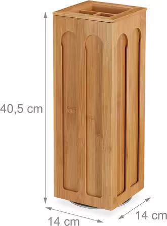 Relaxdays Kapselhalter für Cafissimo Kaffeekapseln, drehbar, Kaffee Kapselspender, , HBT: 40,5 x 14 x 14 cm, natur