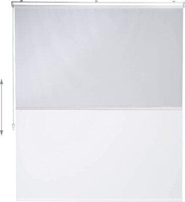 Relaxdays Duschrollo,  Seilzugrollo für Dusche & Badewanne, Decke & Fenster, Badrollo wasserabweisend, weiß, PVC, Aluminium, Kunststoff (140x240 cm)