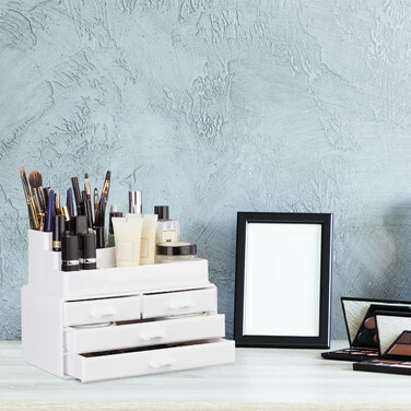 Relaxdays Make Up Organizer mit 4 Schubladen