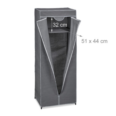 Relaxdays Stoffschrank mit Kleiderstange