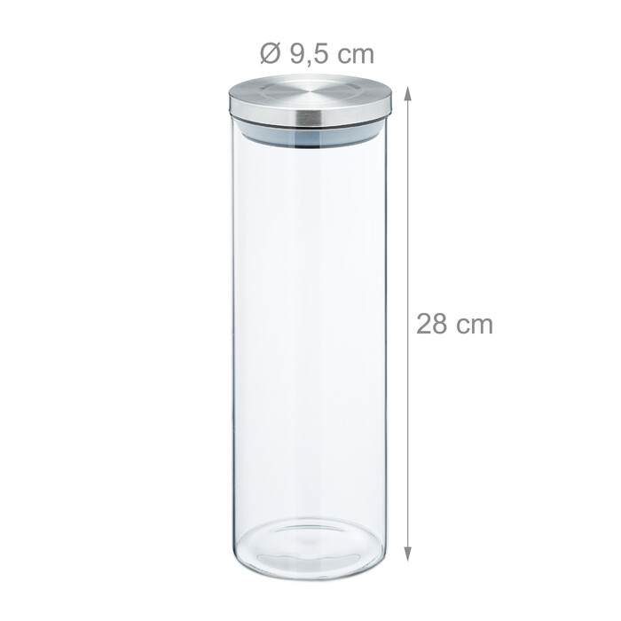Relaxdays Vorratsgläser 4er Set je 1,6 Liter