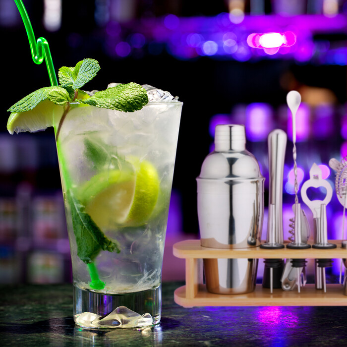 Relaxdays 12-tlg. Cocktail Set mit Ständer