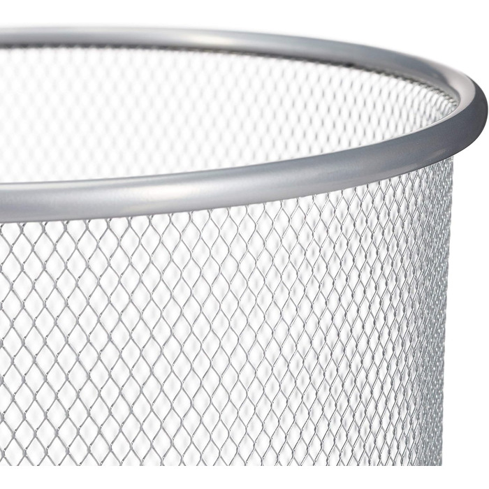 Relaxdays Schirmständer Metall, runder Schirmhalter aus Korbgeflecht, Stockhalter universal, 26cm Ø, 50cm hoch, (Silber)
