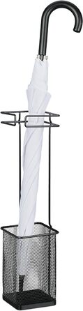 Relaxdays Regenschirmständer, HBT: 52,5 x 13,5 x 13,5 cm, Metall, eckig, modern, (Schwarz)