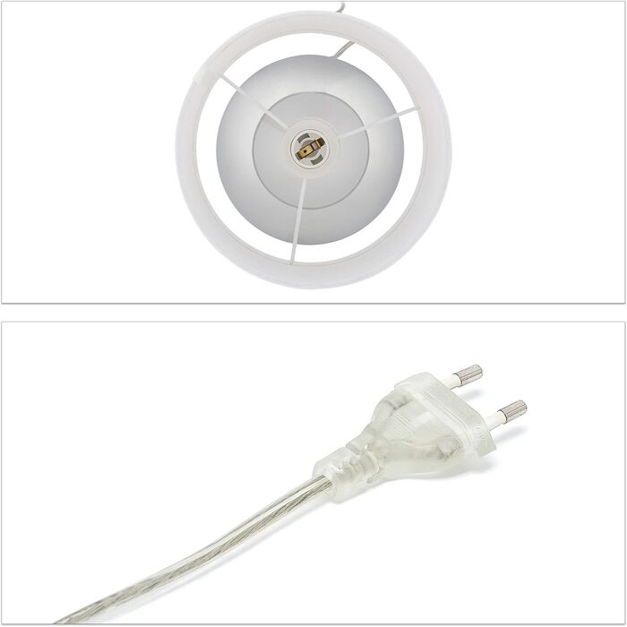 Relaxdays Touch-Nachttischlampe, dimmbar, 3 Stufen, E14, 28x18 cm, silber
