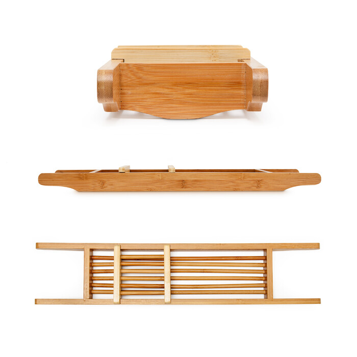 Relaxdays Badewannenablage 69 x 14 cm Bambus
