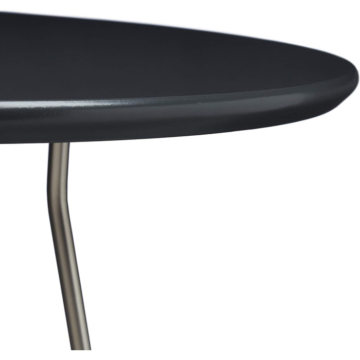 Relaxdays Beistelltisch 2er-Set, runde Satztische mit Metallgestell, Ablagetische, Tischplatte 40 u. 48 cm, MDF,  Standard (Grau)