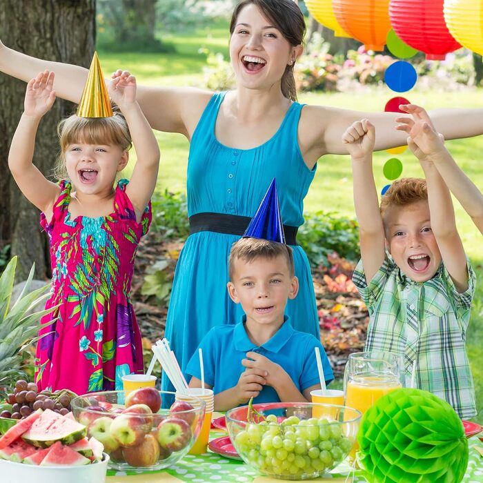 Relaxdays LED Lampions, 10 Stk, batteriebetrieben, Ø 20cm, für drinnen & draußen, mehrfarbig