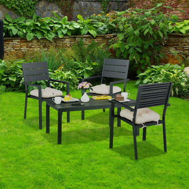 Relaxdays Rechteckiger Gartentisch Holzoptik