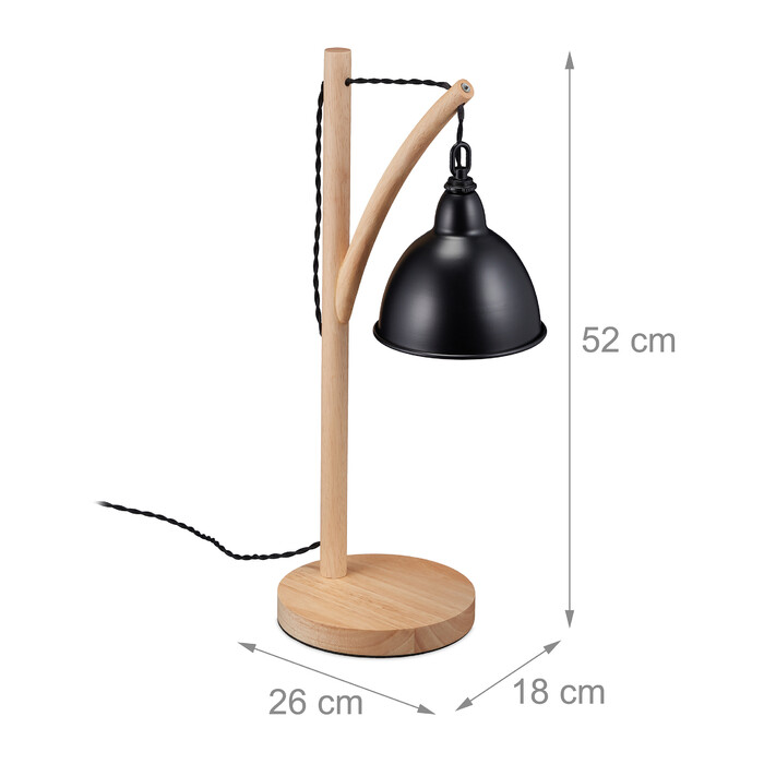 Relaxdays Tischlampe mit hängendem Lampenschirm