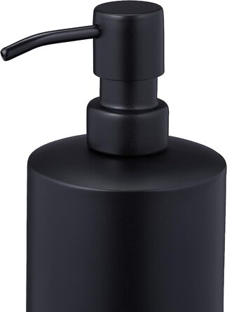 Relaxdays Badezimmer Set, 5-teilig, Badbecher, Zahnbürstenhalter, Seifenspender- & Schale, Klobürste, Edelstahl, schwarz, 10038871