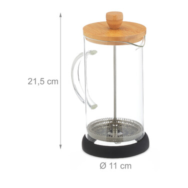 Relaxdays Kaffeebereiter mit Bambusdeckel