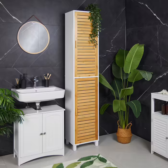Relaxdays Hoher Badezimmerschrank