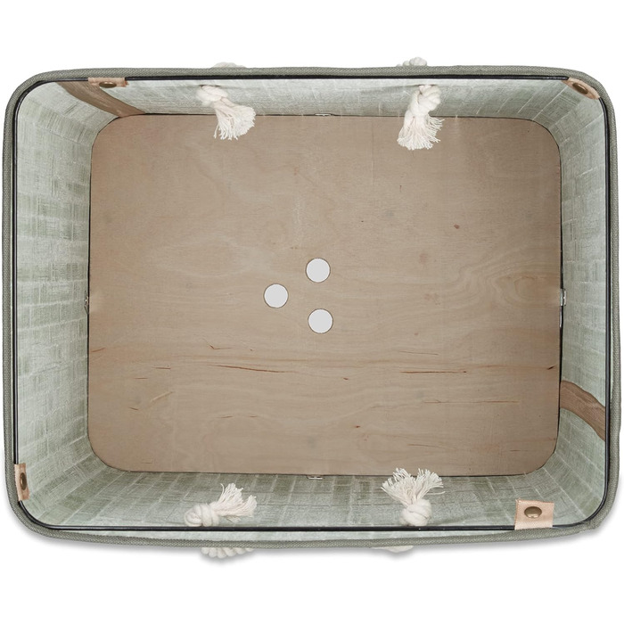 Wäschekorb Bambus, mit Deckel, XL, 83 L, faltbar, HxBxT: 65,5x43,5x33,5 cm, blau (Grün, Creme)