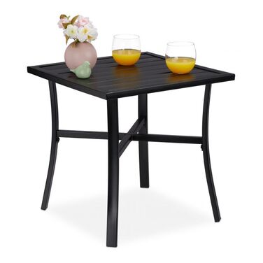 Relaxdays Schwarzer Gartentisch