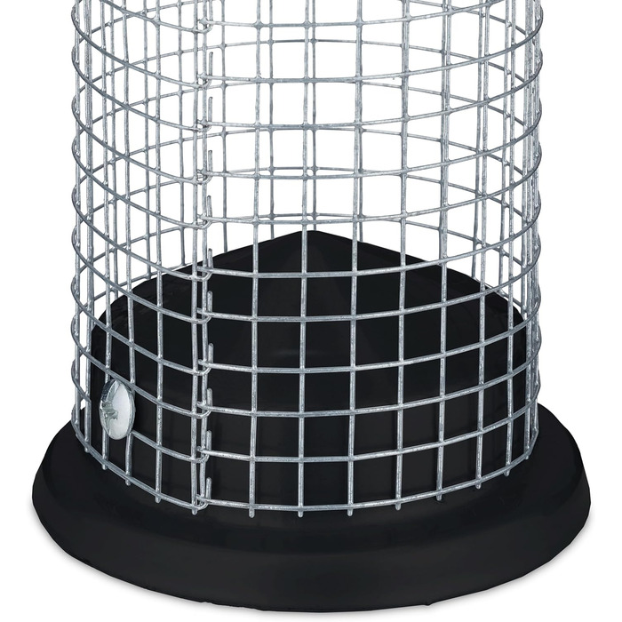 Relaxdays Vogelfutterstation, 2er Set, HxD: 33 x 10 cm, Metall, schwarz/Silber