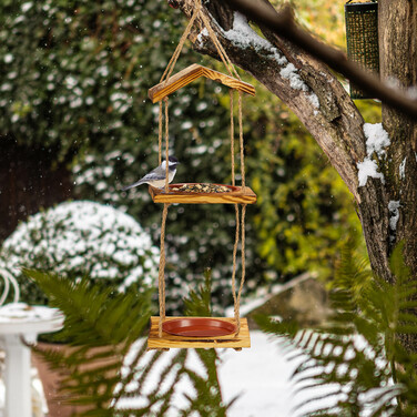 Relaxdays Vogelfutterstation mit 2 Schalen