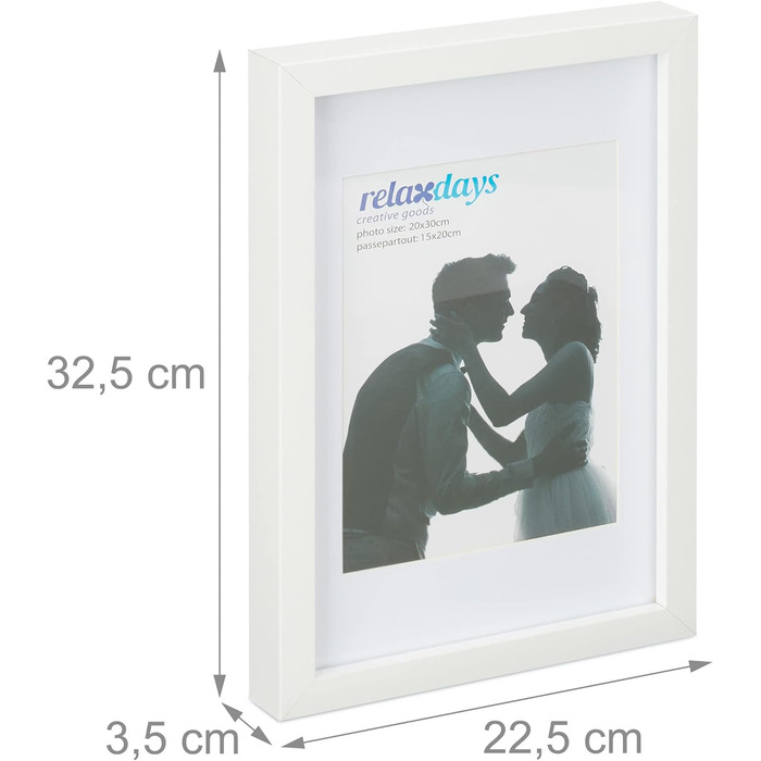 Relaxdays Bilderrahmen 2er Set, 20x30 cm, weiß (50 Zeichen)