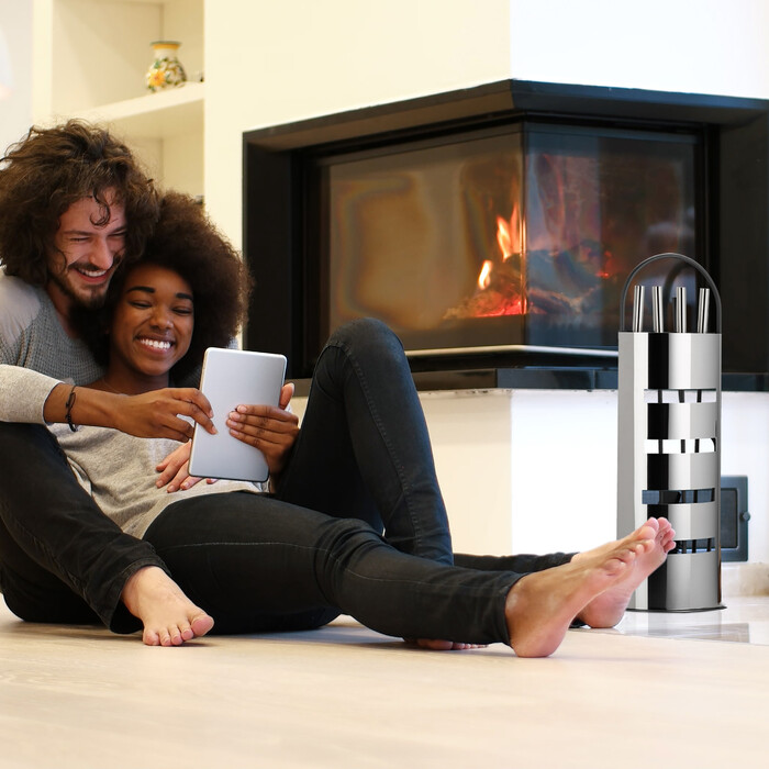 Relaxdays Kaminbesteck modern 5 teilig