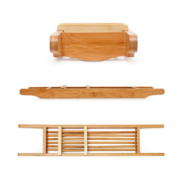 Relaxdays Badewannenablage 69 x 14 cm Bambus